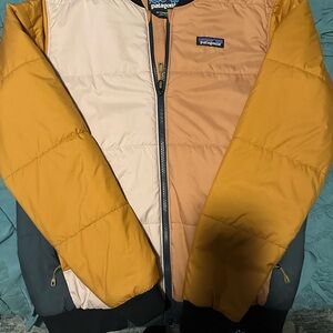 Patagonia Mustard and Pink jacket